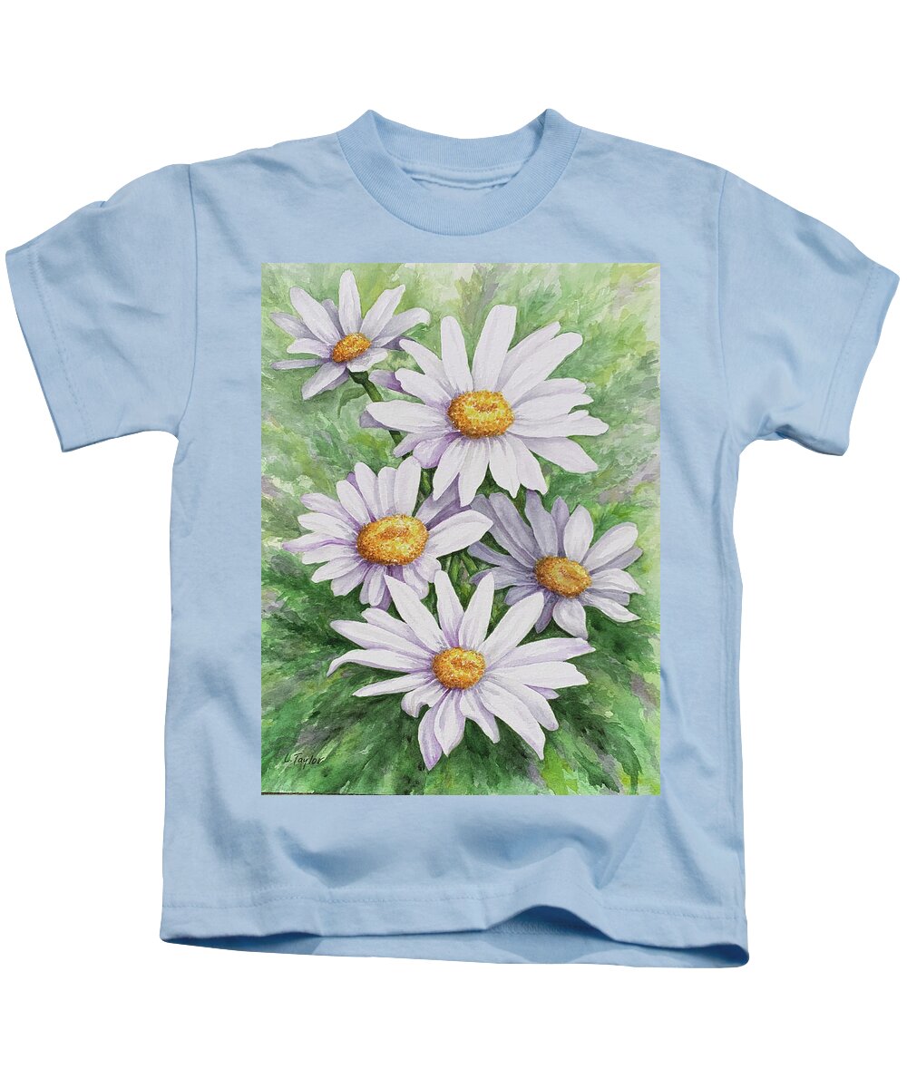 Daisy Kids T-Shirt featuring the painting Garden Daisies by Lori Taylor