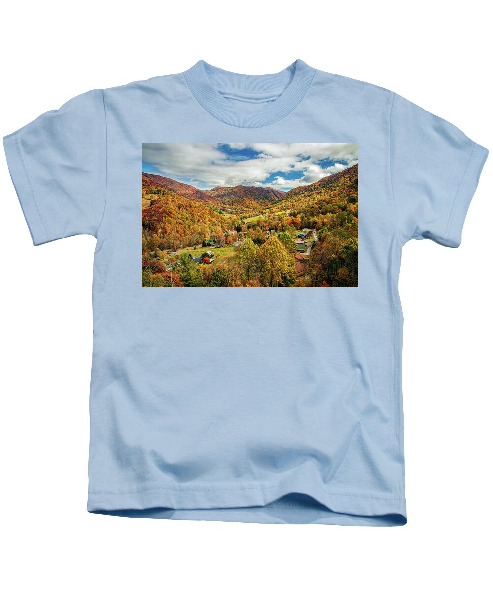 Autumn Kids T-Shirt featuring the photograph Great Smoky Mountains North Carolina Maggie Valley Autumn by Robert Stephens