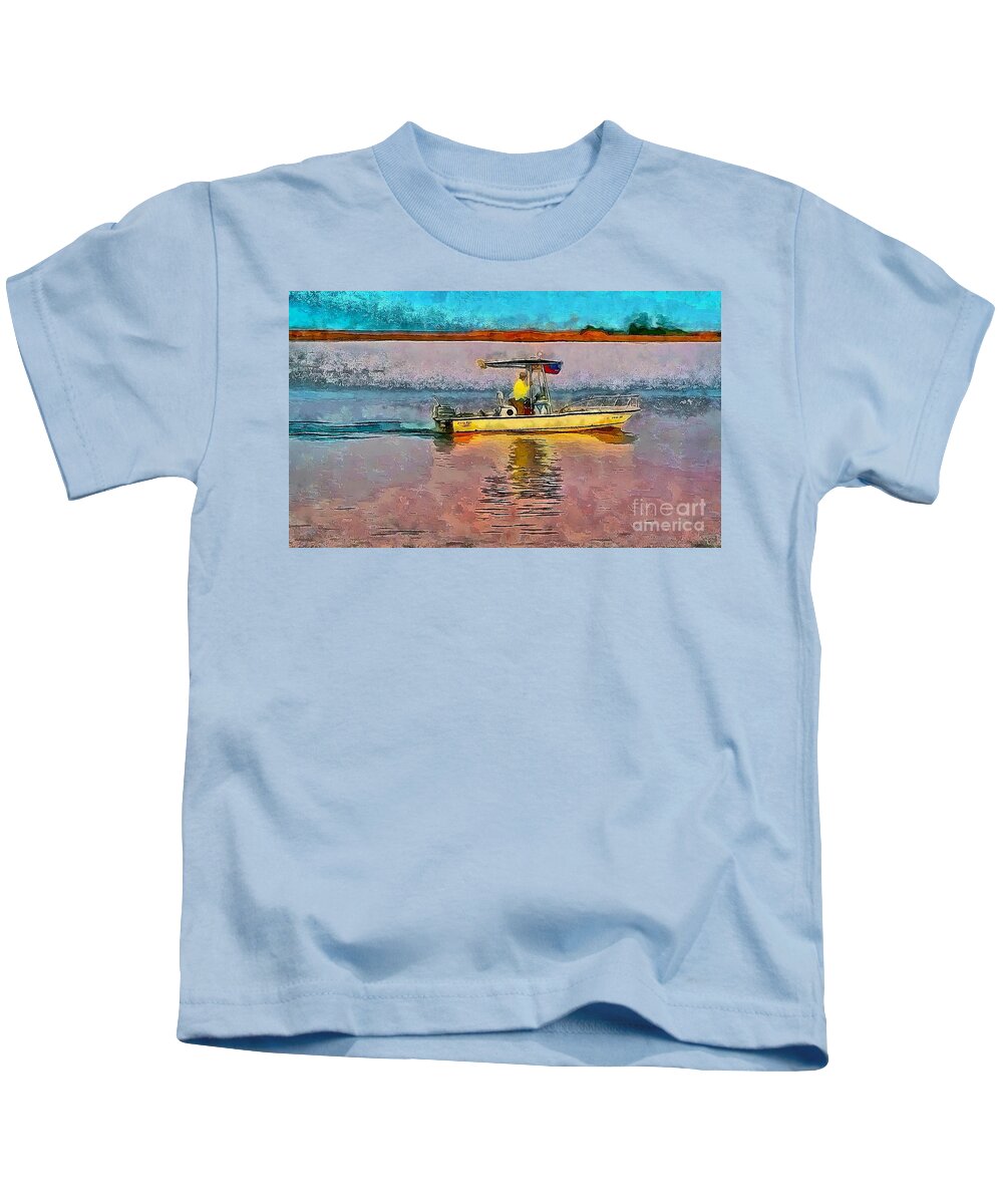 Boat Kids T-Shirt featuring the photograph Heading up the Intracoastal in Appalachicola by Sea Change Vibes