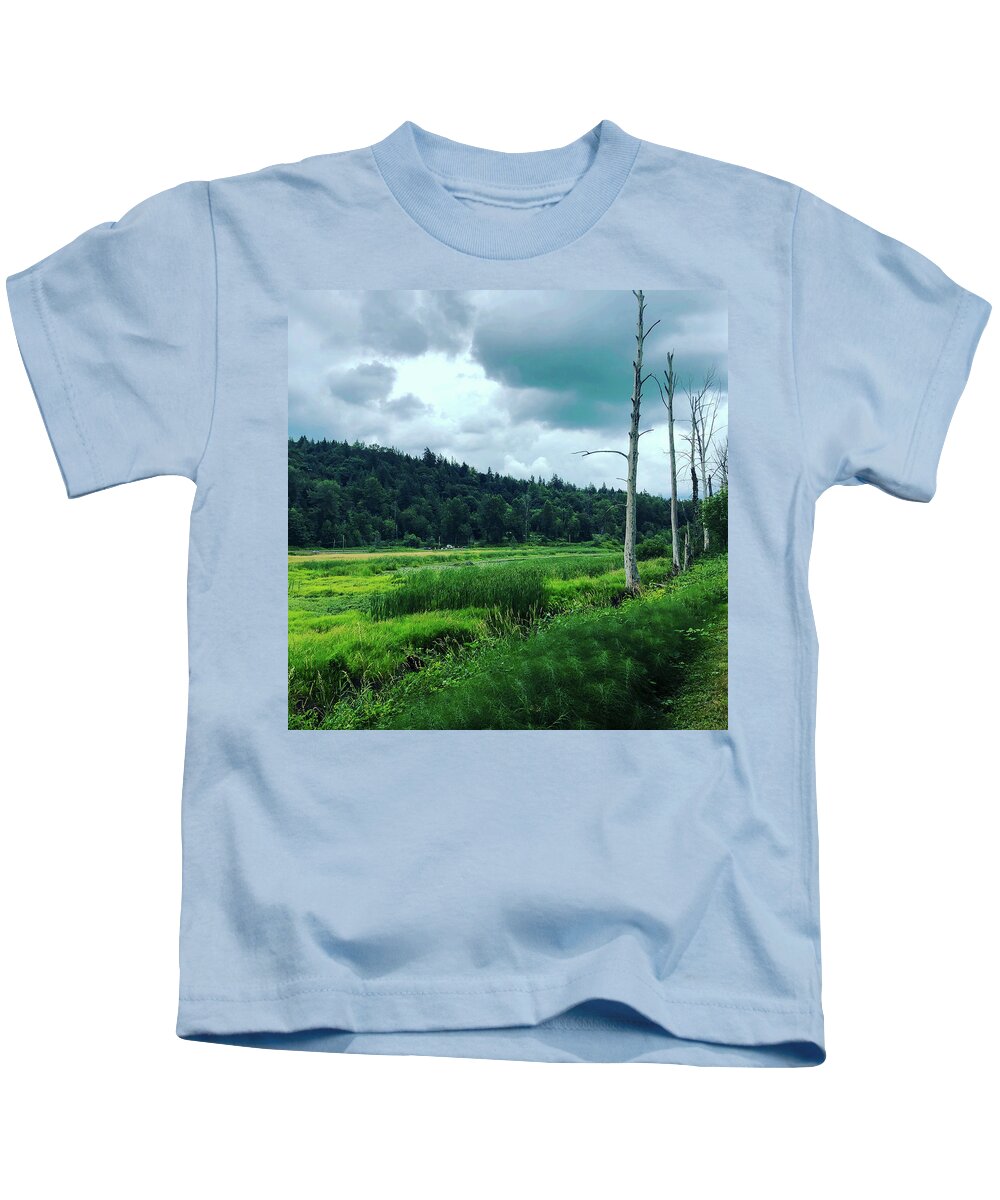 Hiking Kids T-Shirt featuring the photograph Hiking Rails to Trails by Grey Coopre