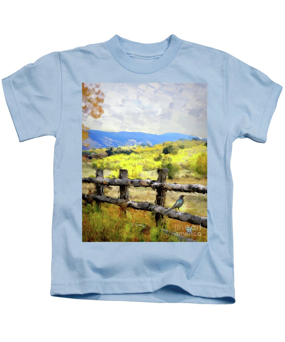 Fall Kids T-Shirt featuring the digital art Impressionist Fall, Colorado by Deb Nakano
