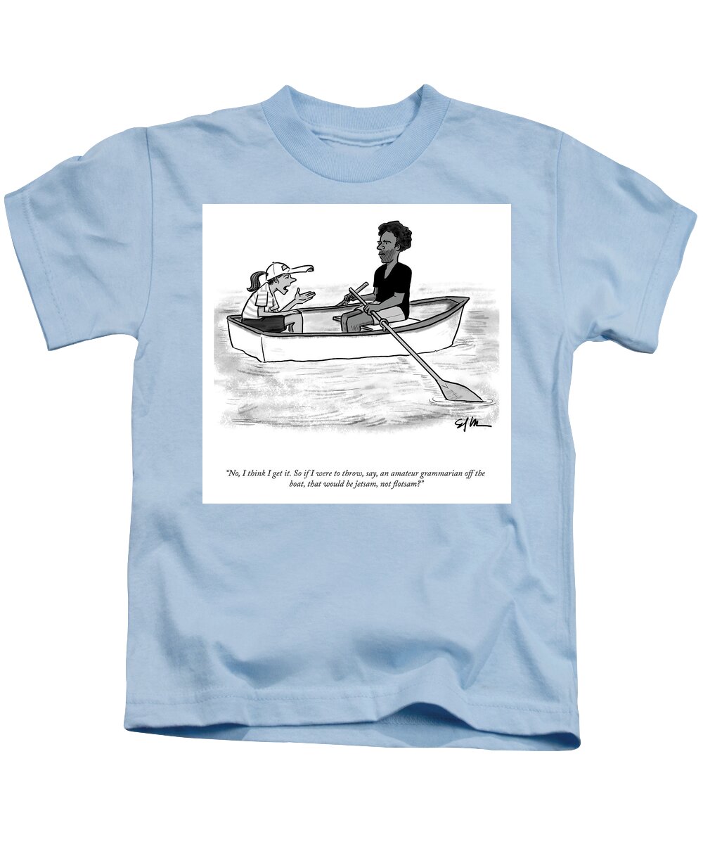 “no Kids T-Shirt featuring the drawing Jetsam Not Flotsam by Sofia Warren