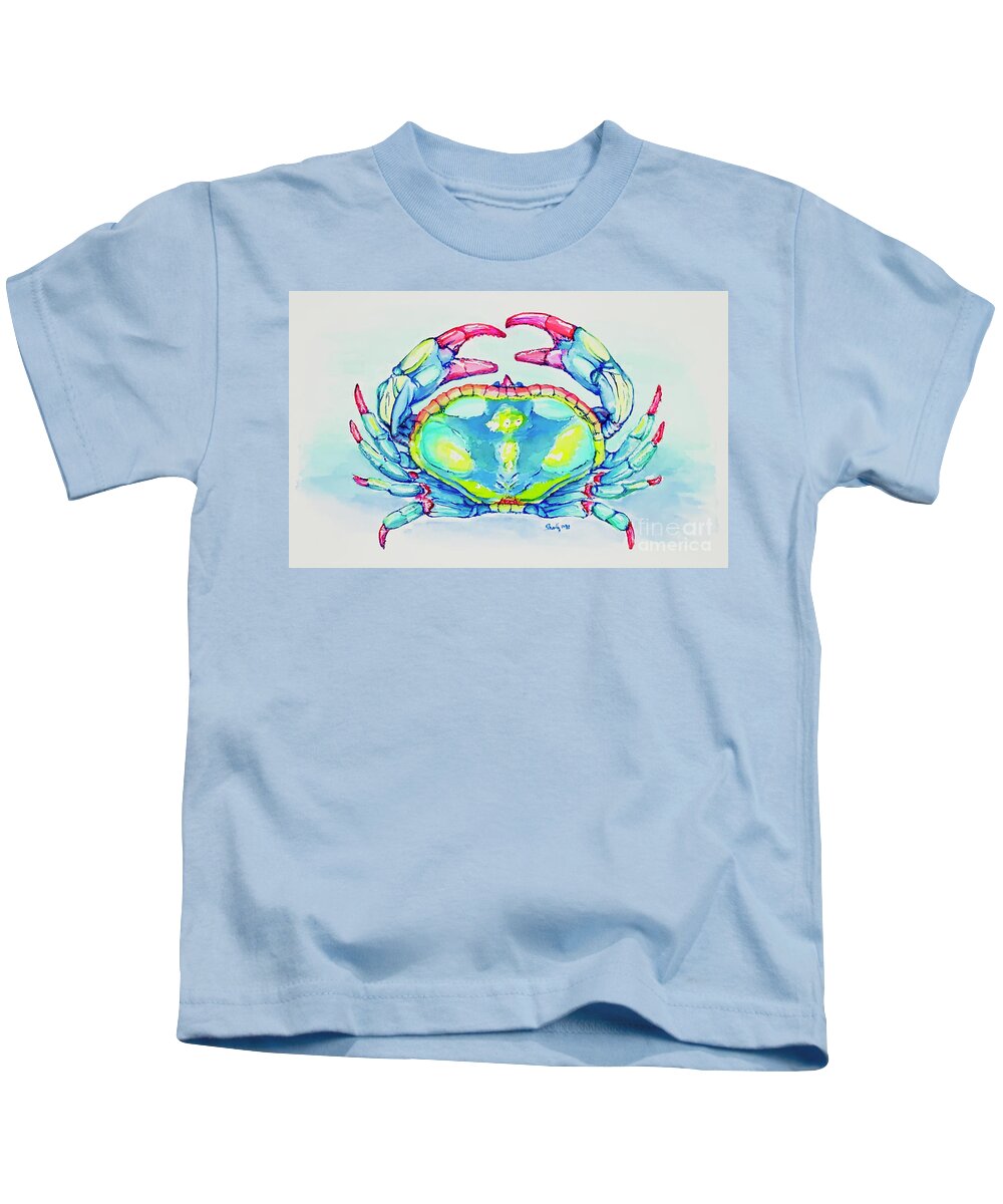Crab Kids T-Shirt featuring the painting Key West Crab 2021 by Shelly Tschupp