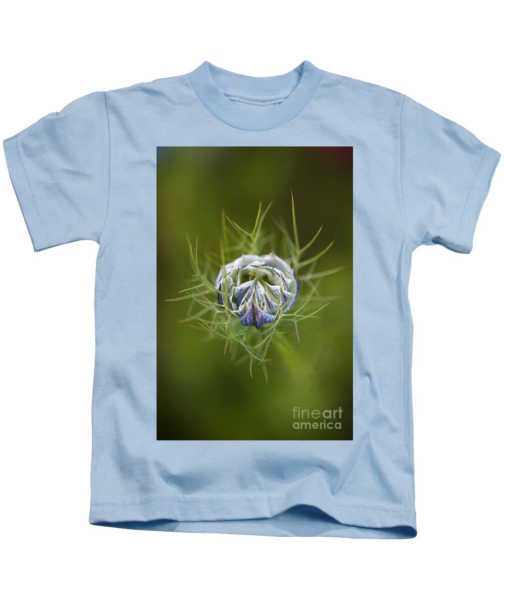 Nigella Kids T-Shirt featuring the photograph Love In The Mist Round Bud by Joy Watson