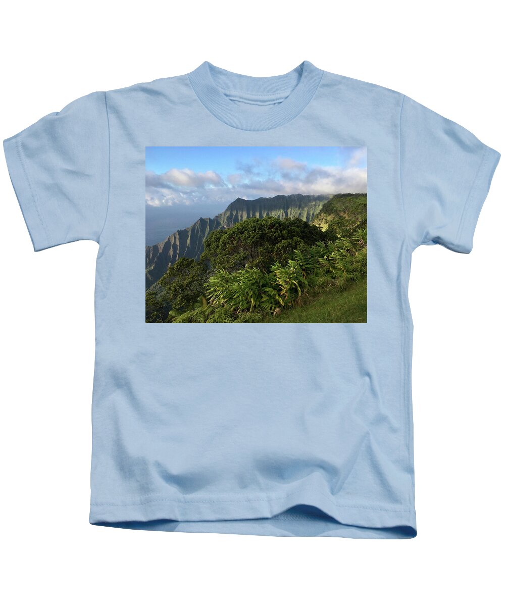 Ha'ena State Park Kids T-Shirt featuring the photograph Majestic Ha'ena by Jennifer Kane Webb
