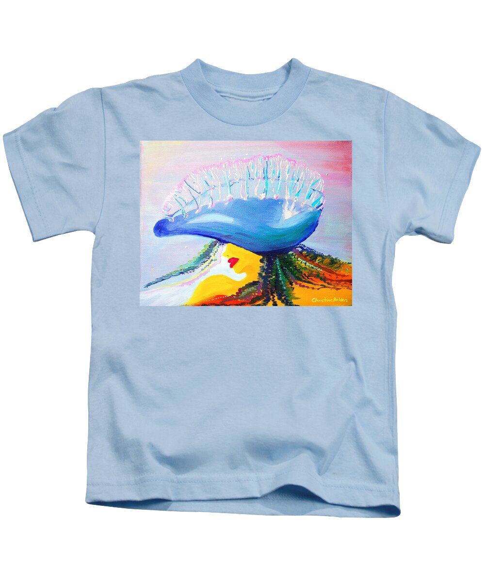 Abstract Kids T-Shirt featuring the painting Man O' War by Christine Bolden