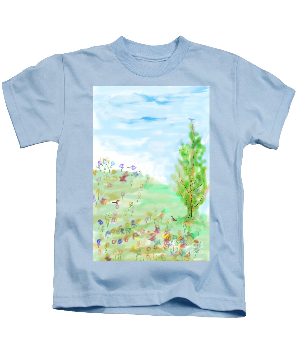 Springtime Kids T-Shirt featuring the digital art May Day by Kae Cheatham