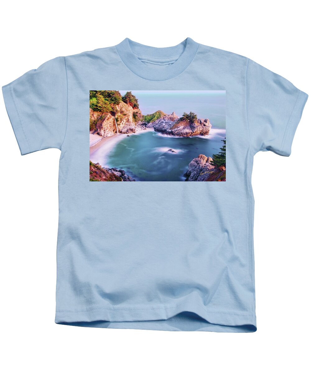 Monterey Kids T-Shirt featuring the photograph McWay Bay by Dan McGeorge