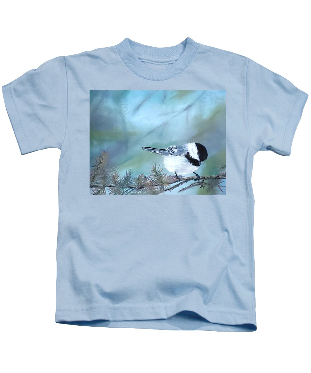 Pastel Kids T-Shirt featuring the pastel Momentary Visitor by Gigi Dequanne