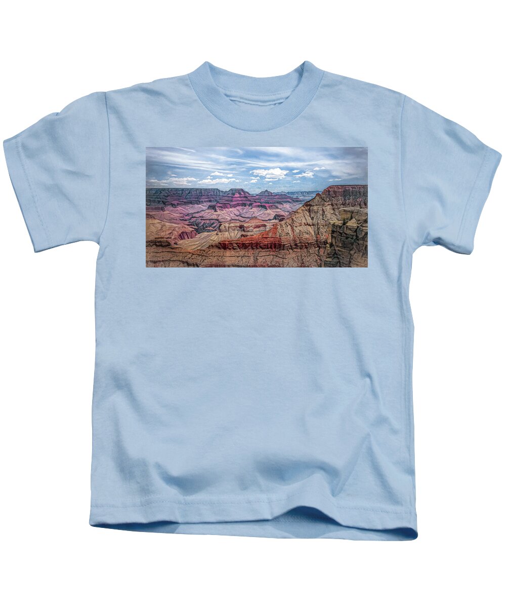 Grand Canyon Kids T-Shirt featuring the digital art Mountain High by Kevin Lane