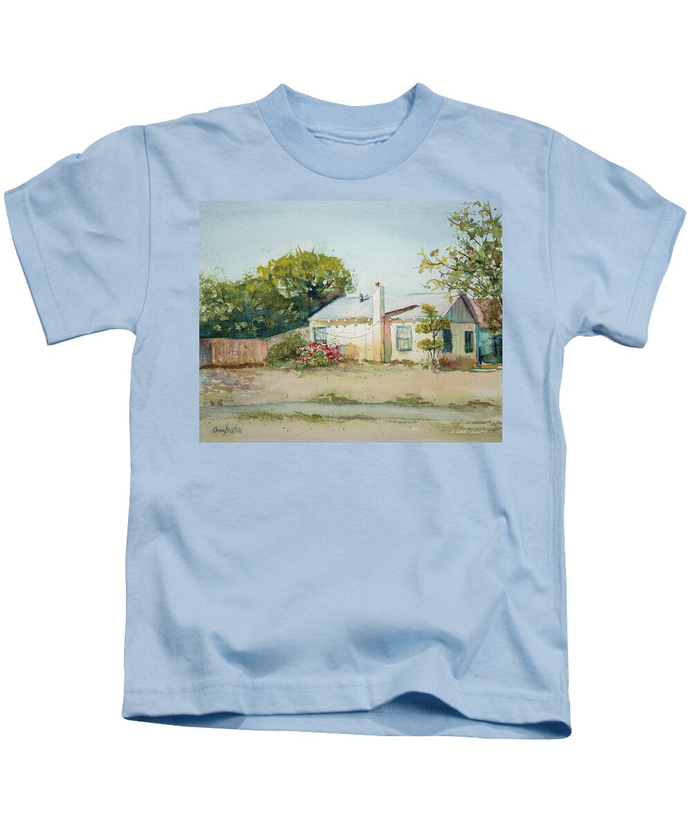 White House Kids T-Shirt featuring the painting My Home Town Series - White House On 1st St by Cheryl Prather