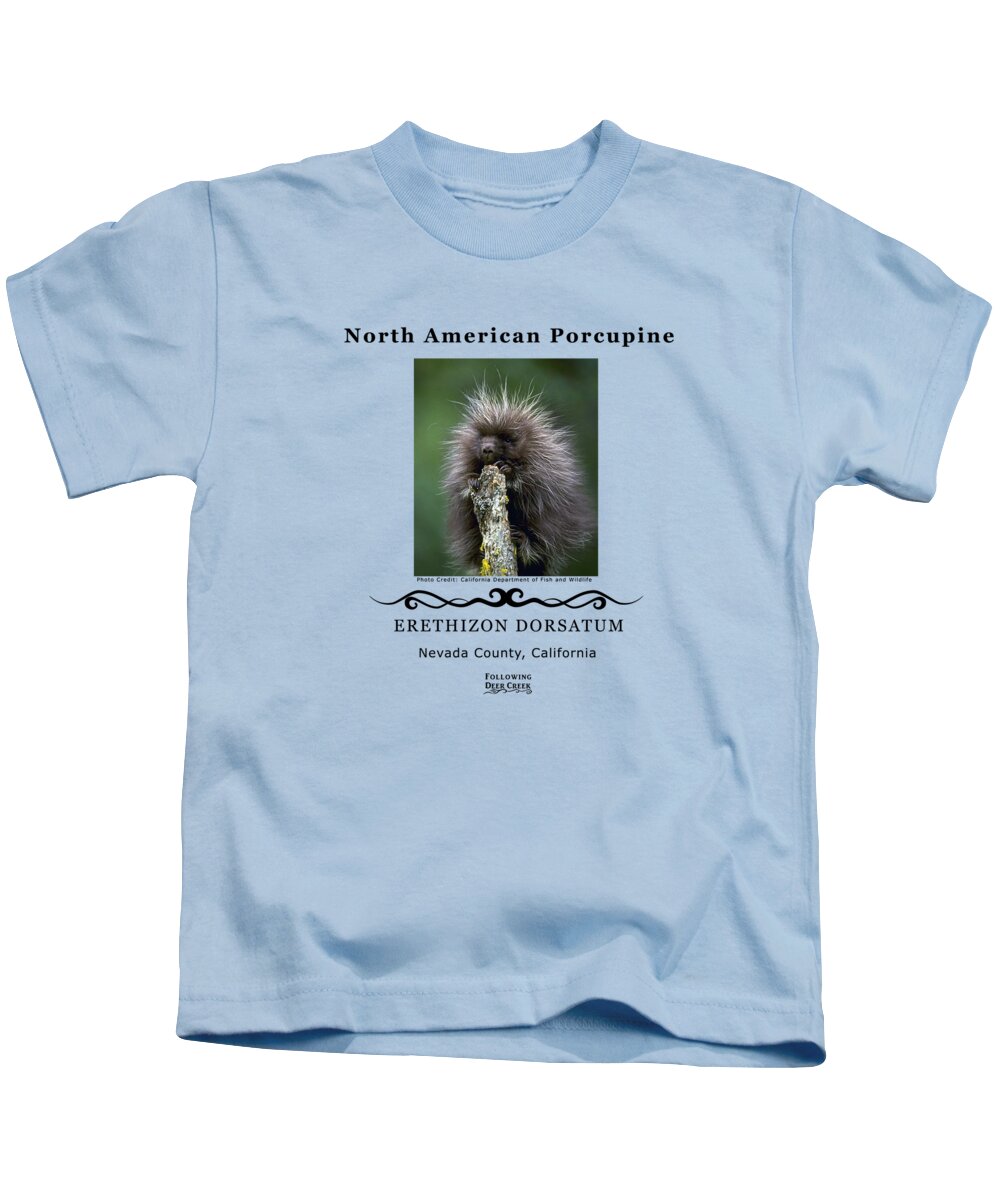 Porcupine Kids T-Shirt featuring the digital art North American Porcupine by Lisa Redfern