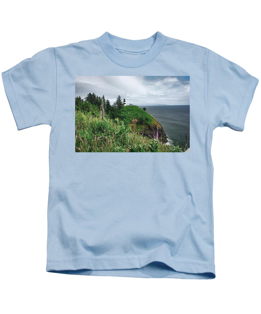 Washington Scenes Kids T-Shirt featuring the photograph North Head Lighthouse by Segura Shaw Photography