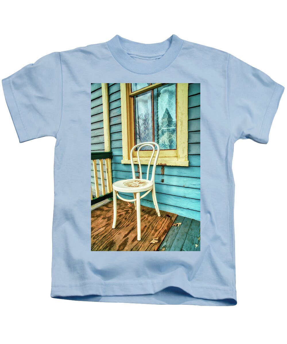 Ocean Grove Kids T-Shirt featuring the photograph Old Porch In Autumn by Gary Slawsky