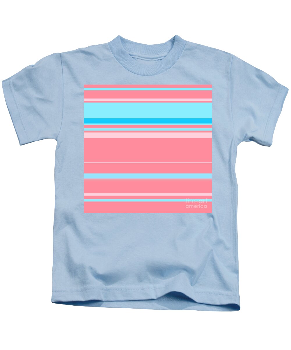 Pink Kids T-Shirt featuring the digital art Peppermint Blue by Wade Hampton