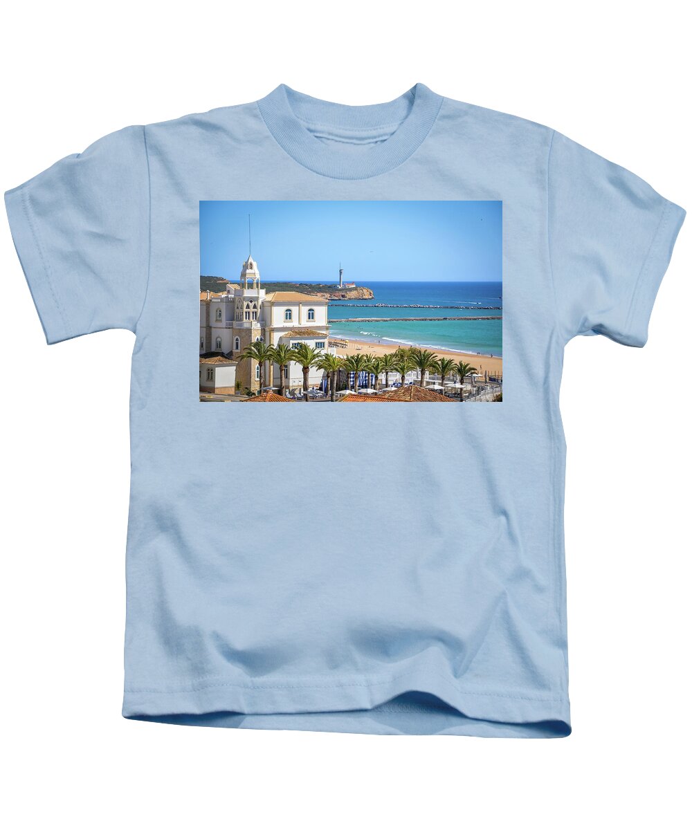 Portimao Kids T-Shirt featuring the photograph Portimao Marina on the Algarve Coast of Portugal by Rebecca Herranen