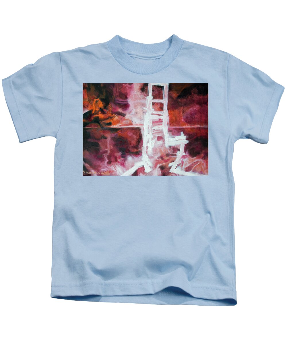 #artwork Kids T-Shirt featuring the painting Prosthesis and Spine, Study 15 by Veronica Huacuja