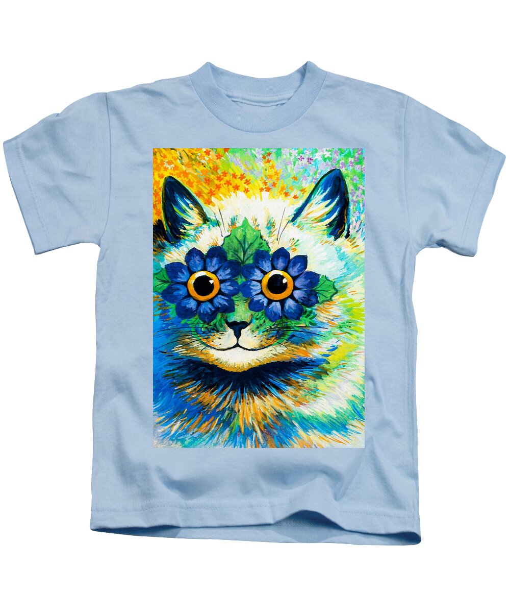 Psychedelic Flower Cat by Louis Wain Kids T-Shirt by Orca Art Gallery -  Fine Art America
