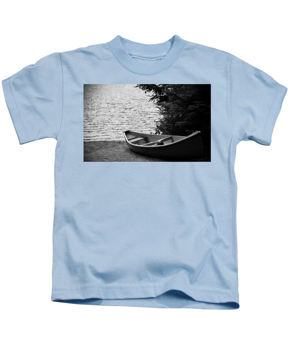 Canoe Kids T-Shirt featuring the photograph Quiet Canoe by Jim Whitley