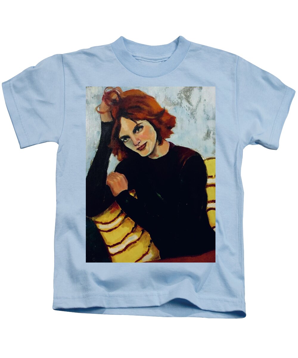 Renee Kids T-Shirt featuring the painting Renee by Lana Sylber