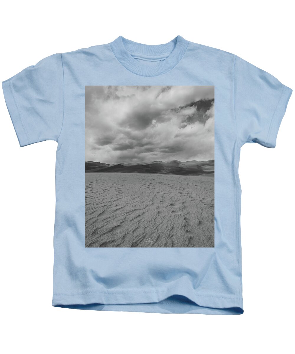  Kids T-Shirt featuring the photograph Sand Dune Footprints by William Boggs