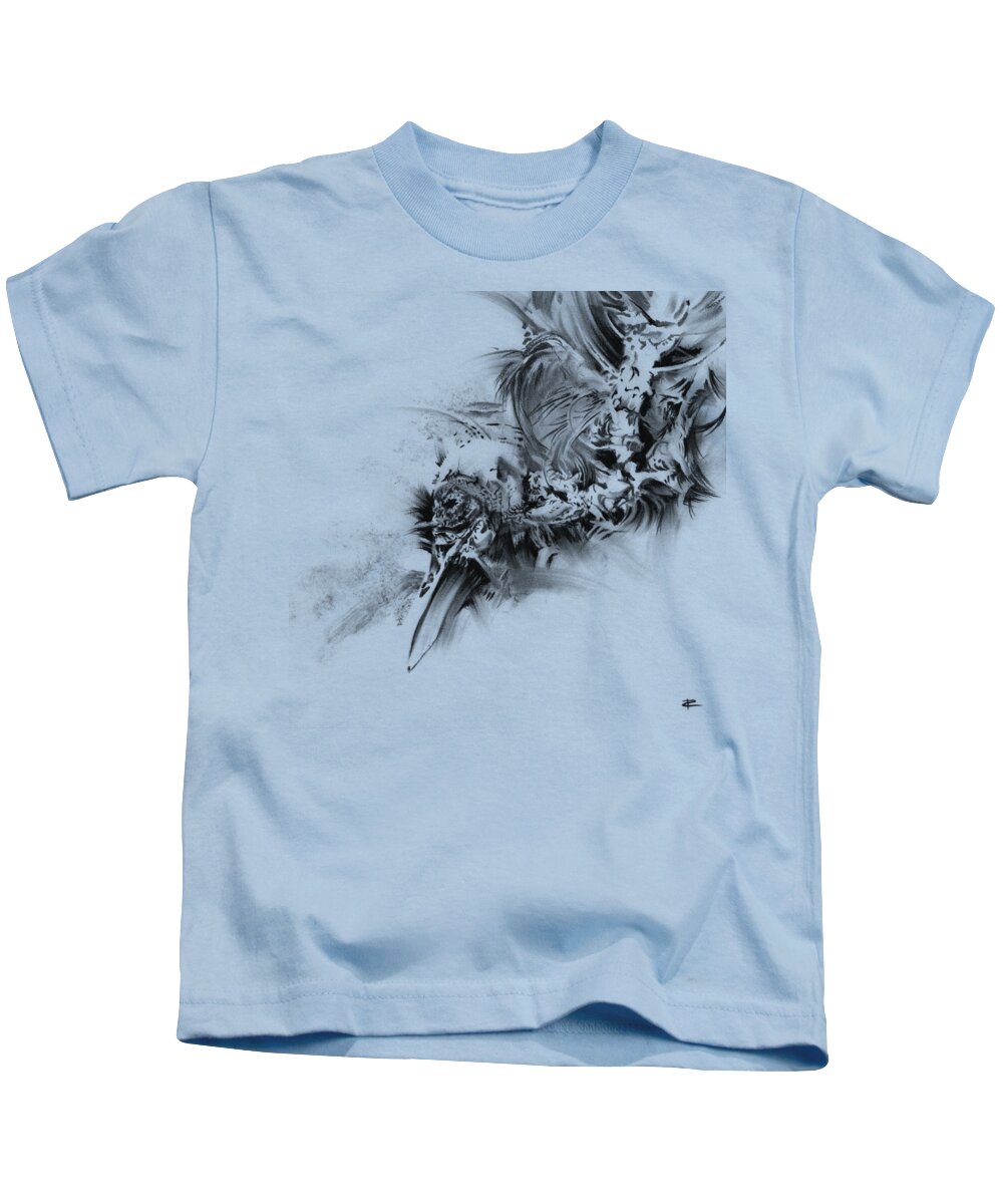 Senescence 10 Kids T-Shirt featuring the drawing Senescence 10 by Paul Davenport