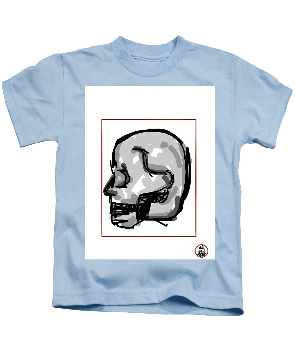  Kids T-Shirt featuring the painting Skull by Oriel Ceballos