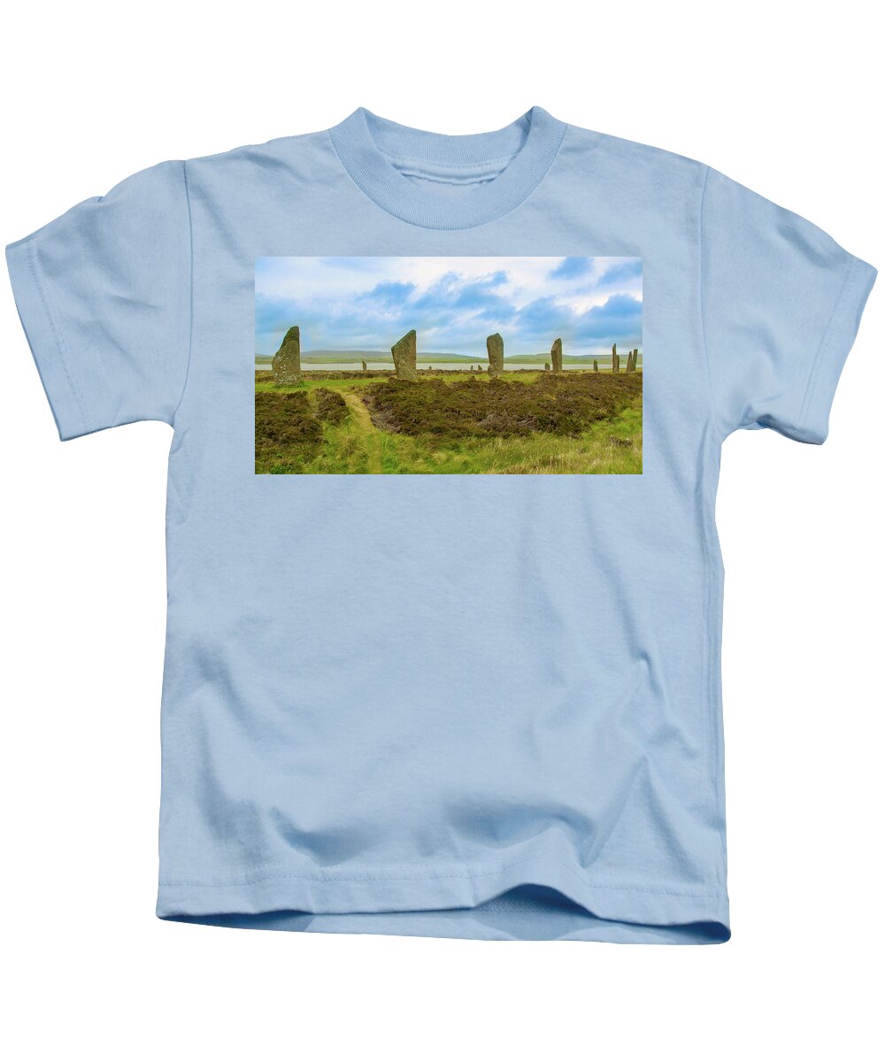 Stones Kids T-Shirt featuring the photograph Standing Stones of Stenness by Matthew DeGrushe