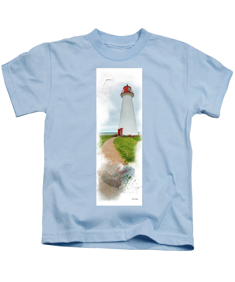 Lighthouse Kids T-Shirt featuring the mixed media Standing Tall by Moira Law