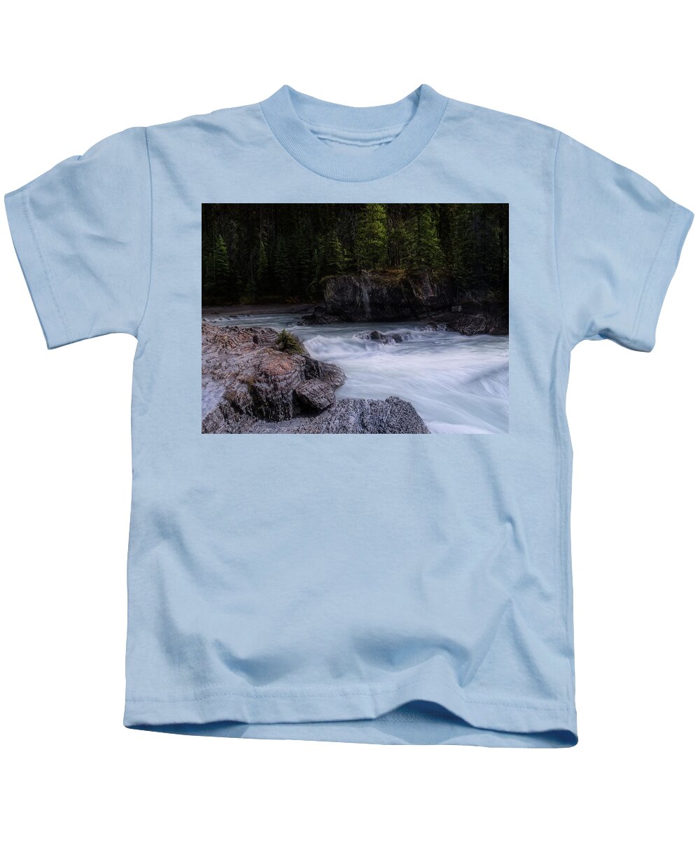 Landscape Kids T-Shirt featuring the photograph The Gentle Kicking Horse River by Allan Van Gasbeck