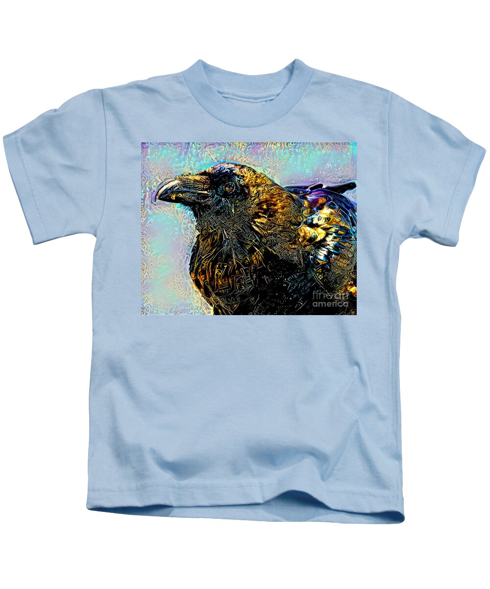 Wingsdomain Kids T-Shirt featuring the photograph The Mystery of The Raven 20201003 by Wingsdomain Art and Photography