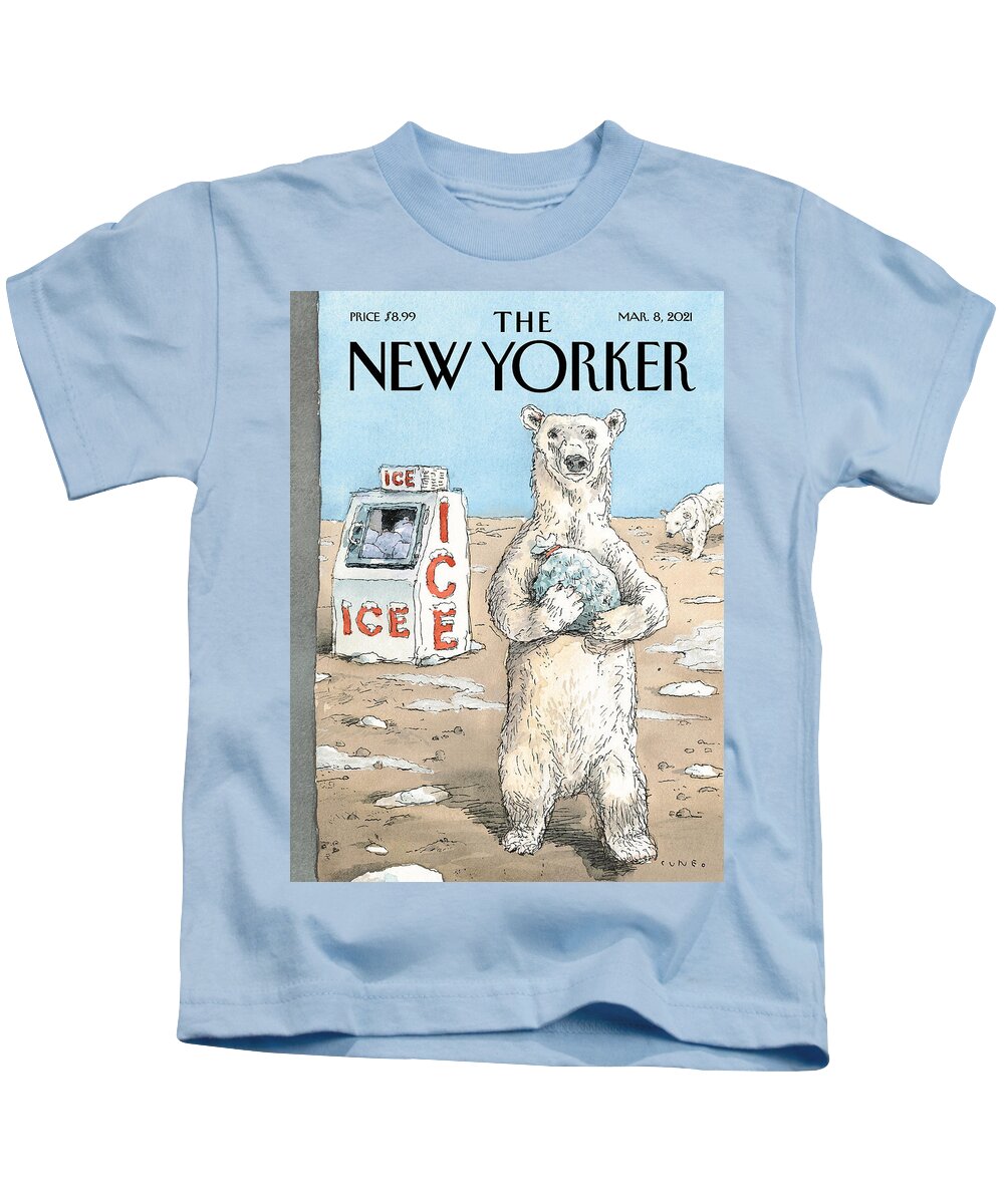 Climate Change Kids T-Shirt featuring the painting The Polar Opposite by John Cuneo