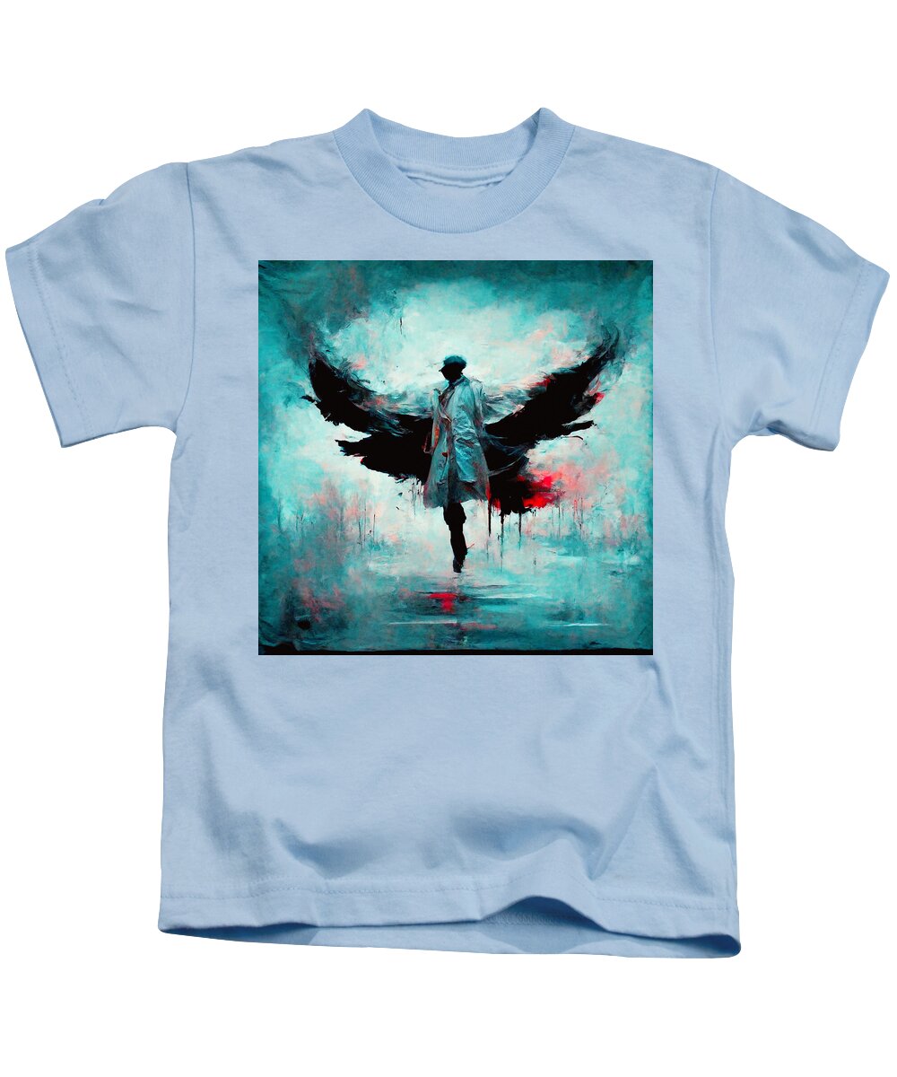 Trenchcoats Kids T-Shirt featuring the digital art Trenchcoats #3 by Craig Boehman