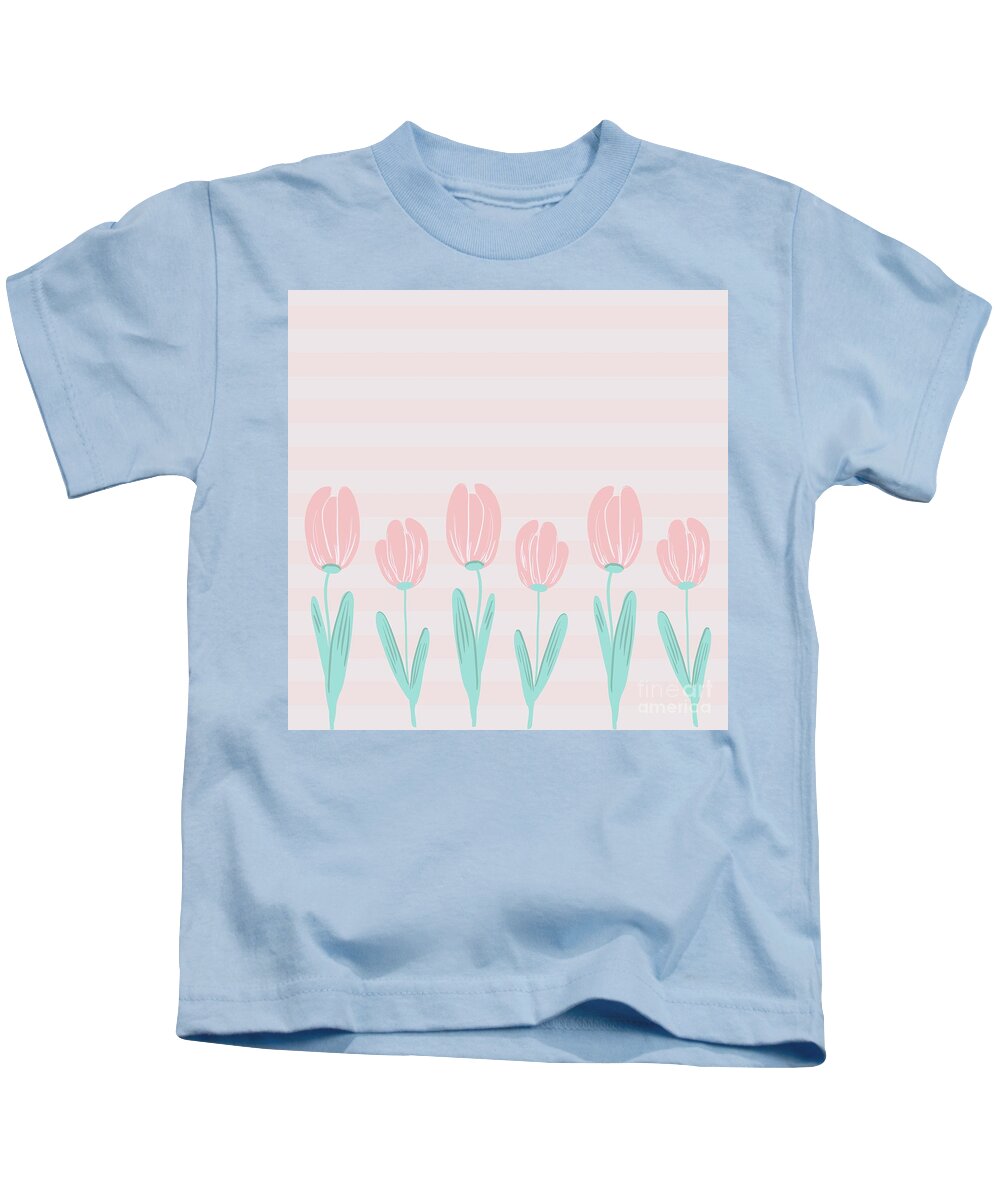 Tulips Kids T-Shirt featuring the photograph Tulips And Stripes by Sylvia Cook