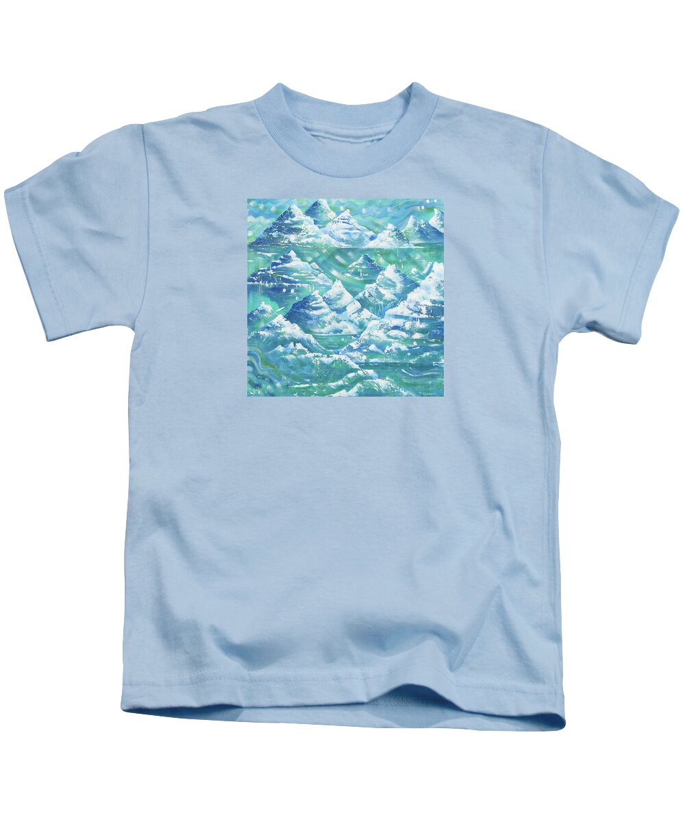 Mountains Kids T-Shirt featuring the painting Ultimate High by Pamela Kirkham