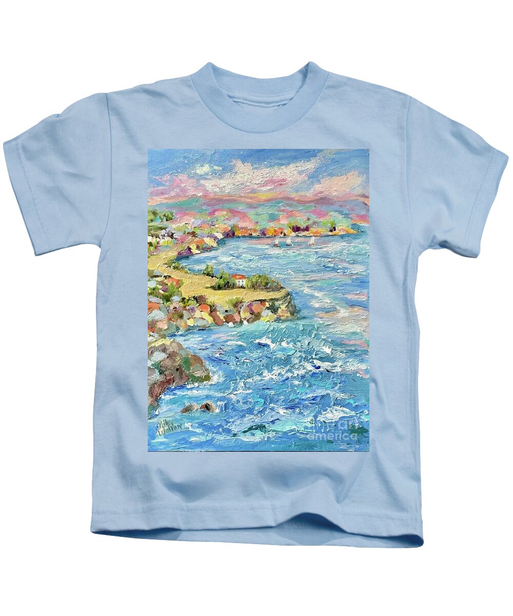 Naples Kids T-Shirt featuring the painting View of Naples by Patsy Walton