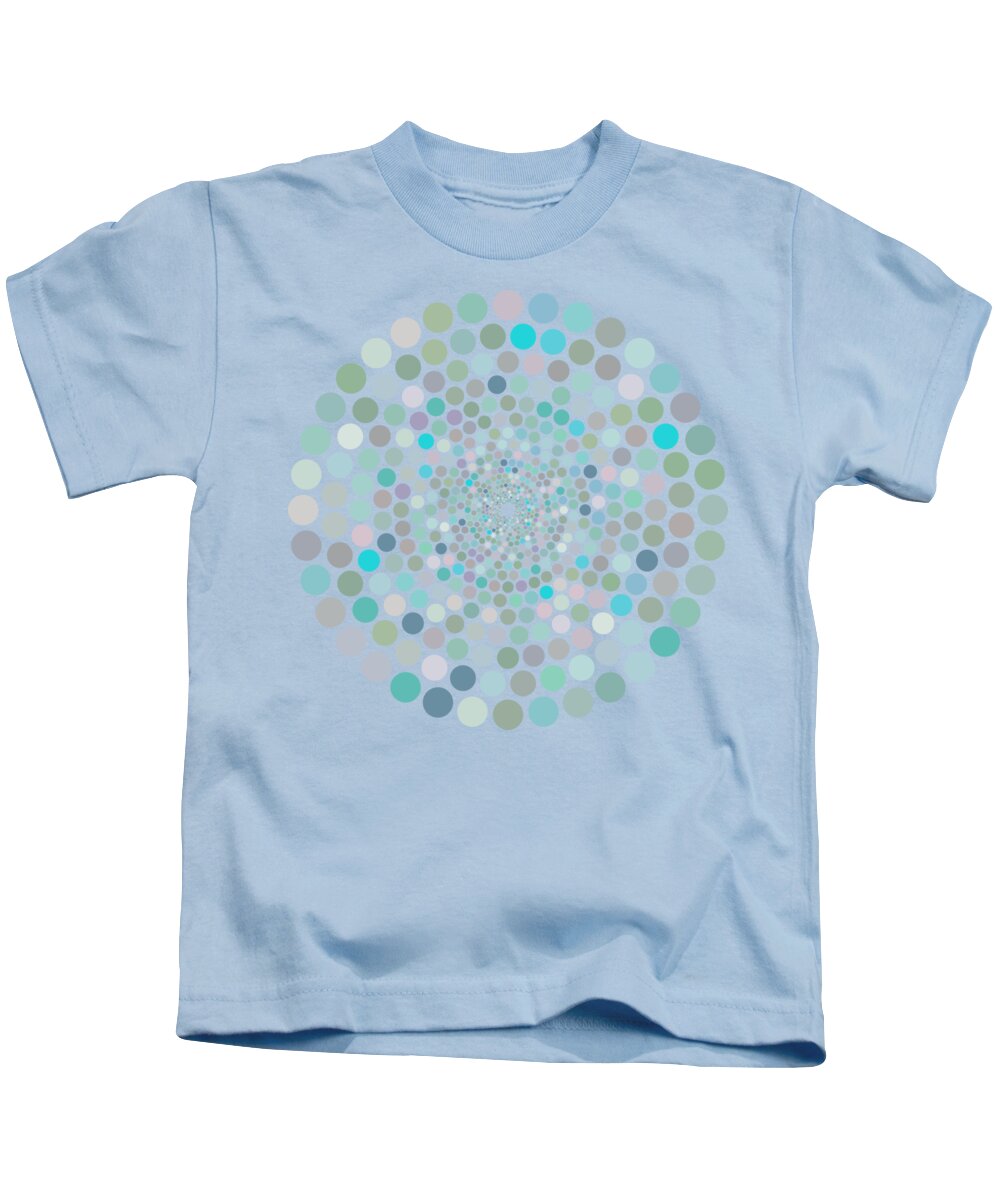  Kids T-Shirt featuring the painting Vortex Circle - Blue by Hailey E Herrera