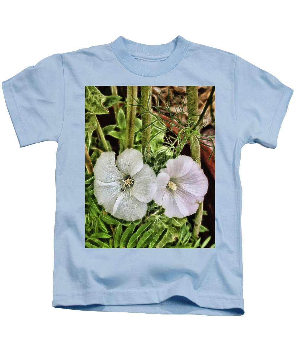 White Flower Kids T-Shirt featuring the photograph White Flowers In A Garden by Cordia Murphy
