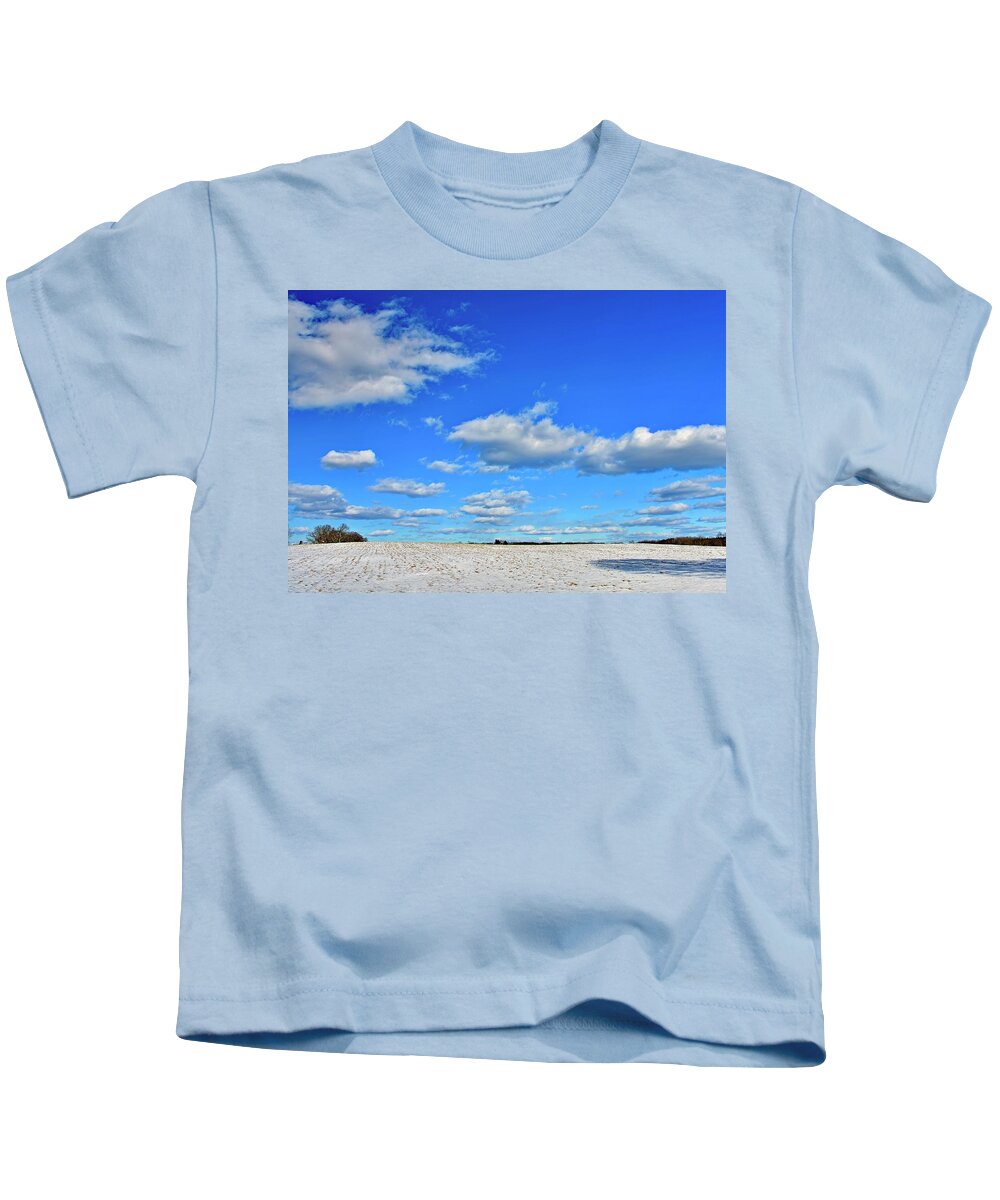 Landscape Kids T-Shirt featuring the photograph Winter Clouds by Monika Salvan