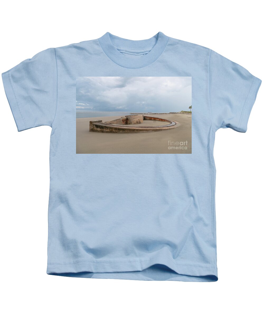 Historic Military Apparatus Kids T-Shirt featuring the photograph World War II Coastal Defense - Sullivan's Island South Carolina by Dale Powell