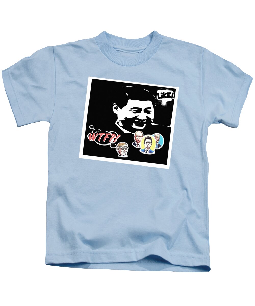 Wtf Kids T-Shirt featuring the drawing WTF by Stefano Senise