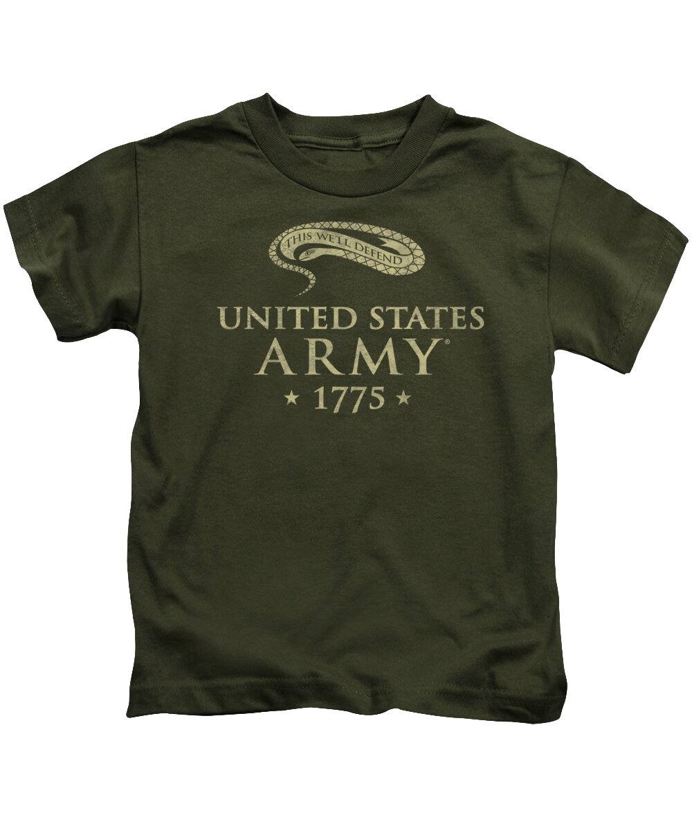 Air Force Kids T-Shirt featuring the digital art Army - We'll Defend by Brand A