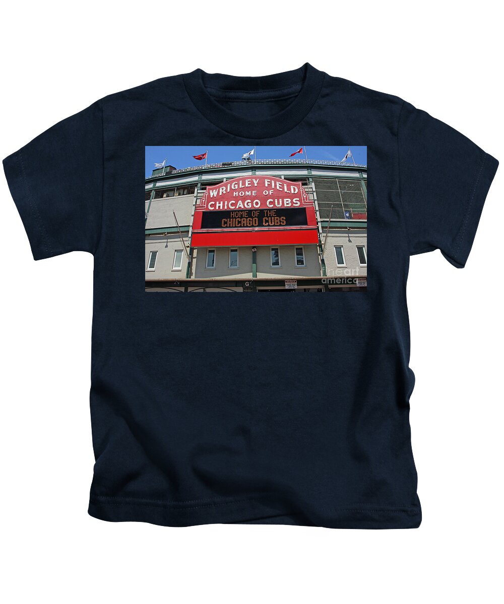 Wrigley Kids T-Shirt featuring the photograph 0601 Wrigley Field by Steve Sturgill