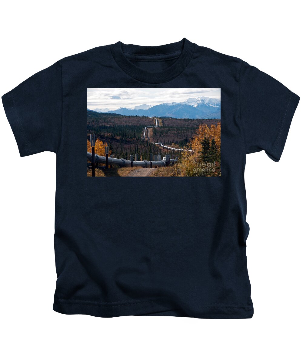 Nature Kids T-Shirt featuring the photograph Alaska Oil Pipeline #1 by Mark Newman