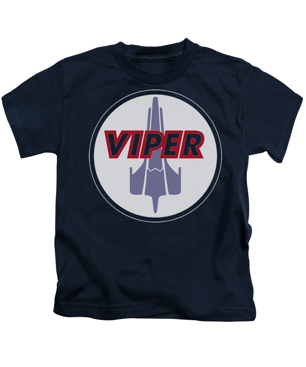 Battlestar Kids T-Shirt featuring the digital art Bsg - Viper Badge by Brand A