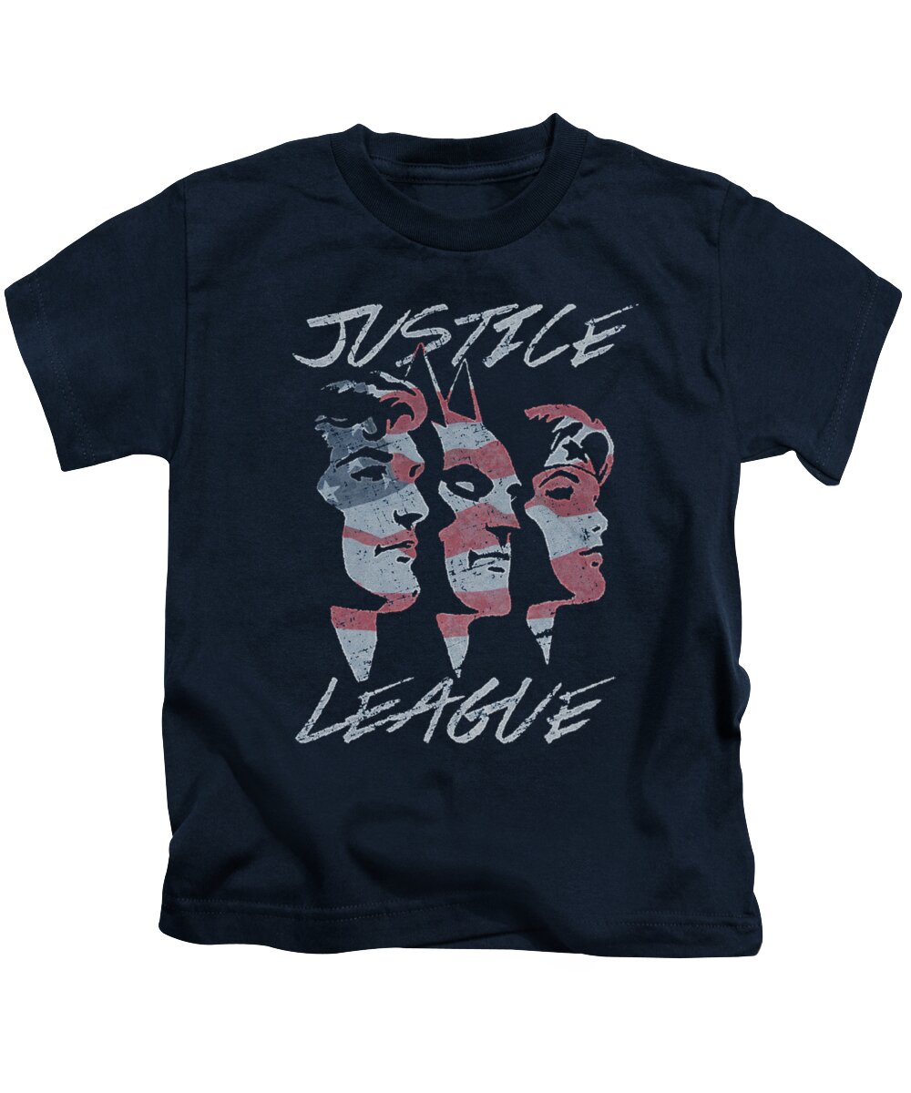 Justice League Of America Kids T-Shirt featuring the digital art Jla - Justice For America by Brand A