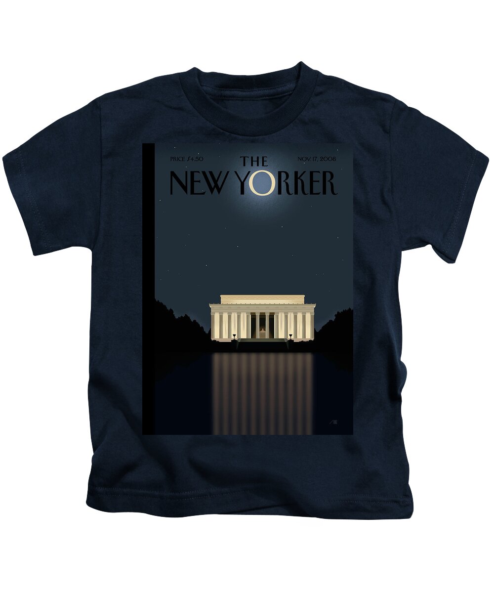 Lincoln Kids T-Shirt featuring the painting Reflection by Bob Staake