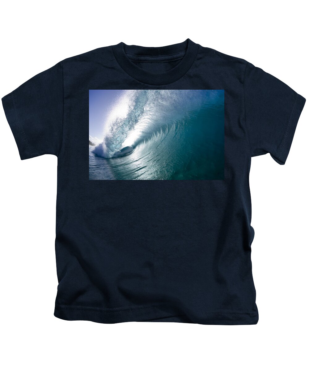 Aqua Curl Kids T-Shirt featuring the photograph Aqua Curl by Sean Davey