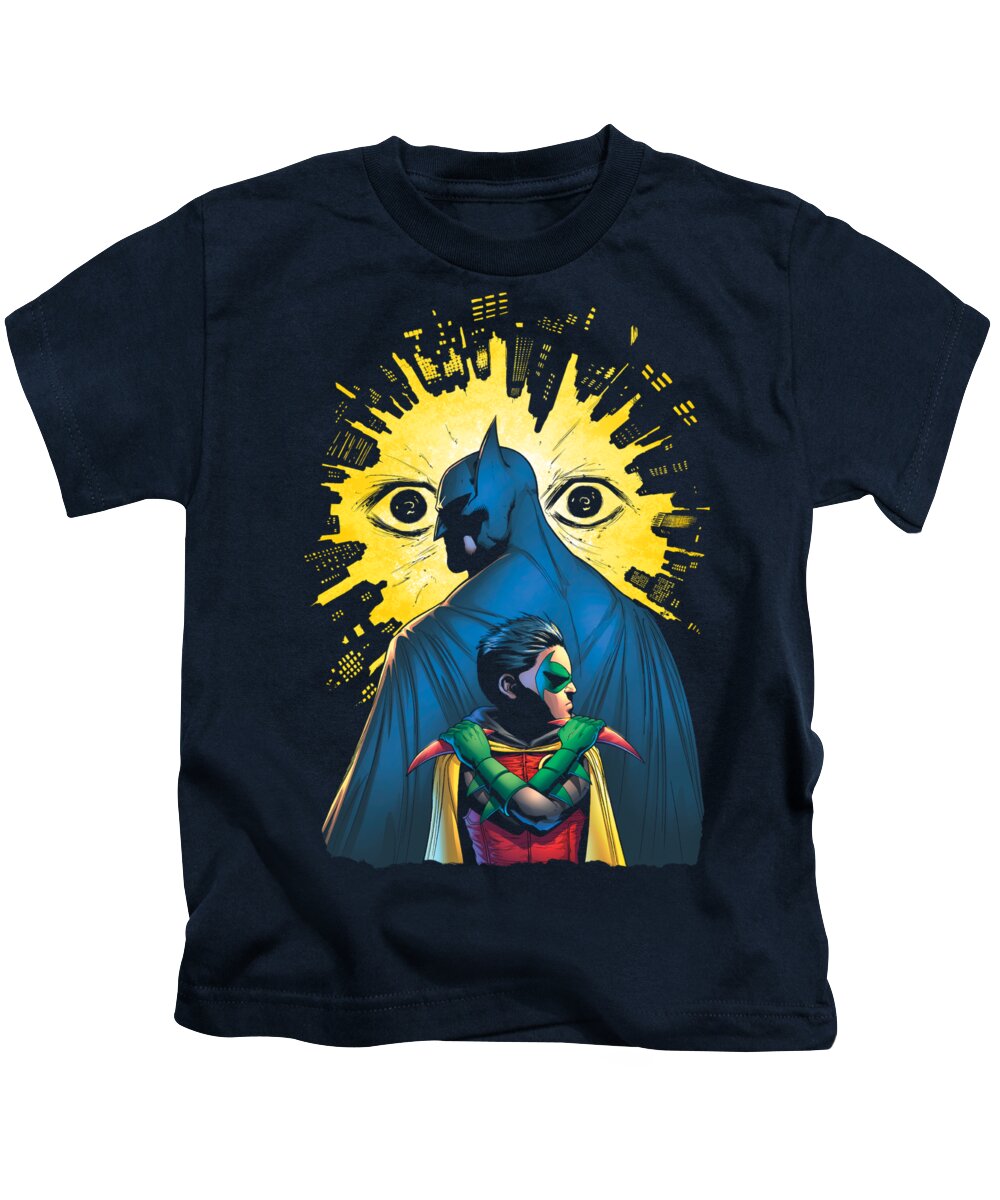  Kids T-Shirt featuring the digital art Batman - Watchers by Brand A