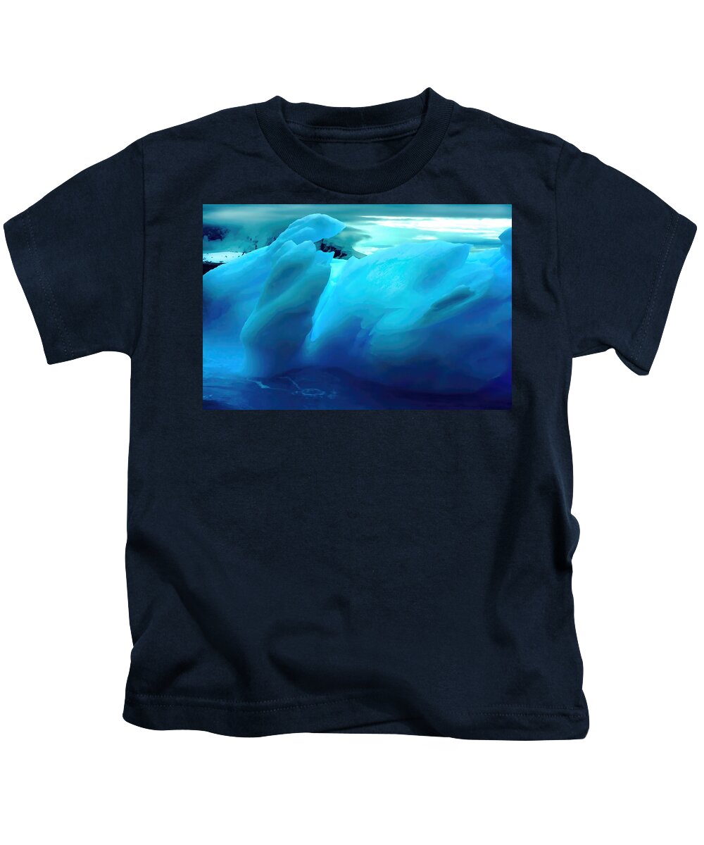 Iceberg Kids T-Shirt featuring the photograph Blue Ice by Amanda Stadther